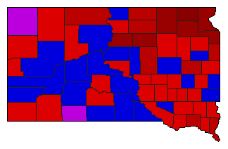 2014 South Dakota County Map of Democratic Primary Election Results for Governor