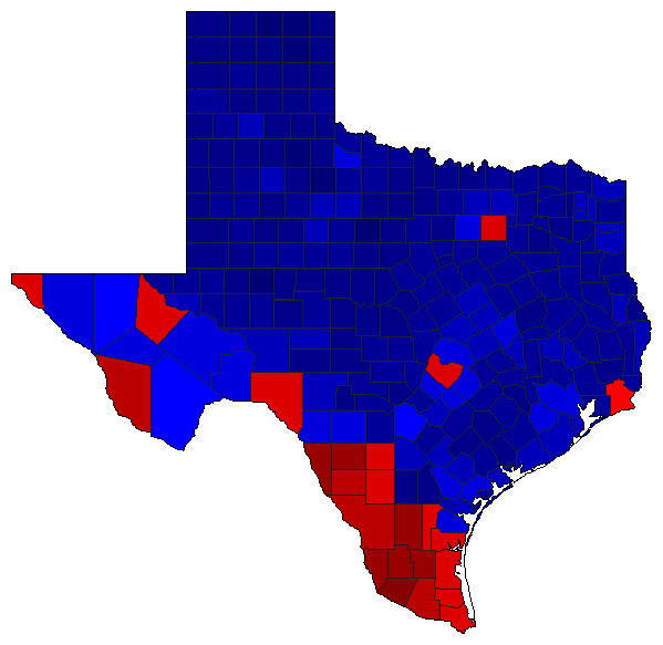 2014 Texas County Map of General Election Results for Comptroller General