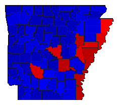 2014 Arkansas County Map of General Election Results for Lt. Governor