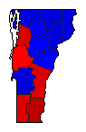 2014 Vermont County Map of General Election Results for Governor