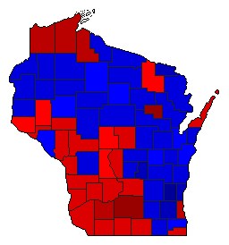2014 Wisconsin County Map of General Election Results for Secretary of State