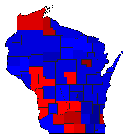2014 Wisconsin County Map of General Election Results for State Treasurer