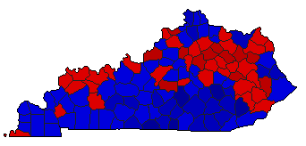 2015 Kentucky County Map of General Election Results for Secretary of State