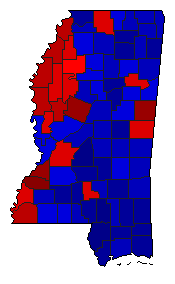 2015 Mississippi County Map of General Election Results for Agriculture Commissioner