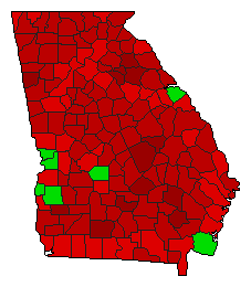 2016 Georgia County Map of General Election Results for Referendum
