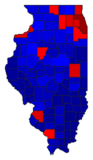 2016 Illinois County Map of General Election Results for President
