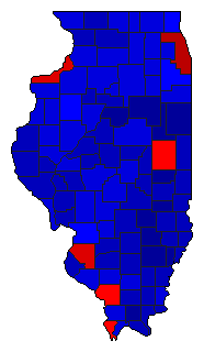 2016 Illinois County Map of General Election Results for Controller