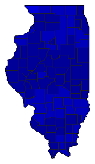 2016 Illinois County Map of Republican Primary Election Results for Senator