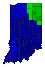 2016 Indiana County Map of Republican Primary Election Results for Senator
