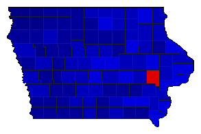2016 Iowa County Map of General Election Results for Senator