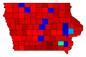 2016 Iowa County Map of Democratic Primary Election Results for Senator