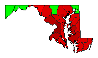 2016 Maryland County Map of Democratic Primary Election Results for President