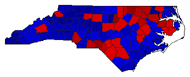 2016 North Carolina County Map of General Election Results for Insurance Commissioner