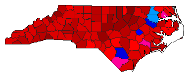 2016 North Carolina County Map of Democratic Primary Election Results for Senator