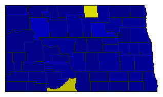 2016 North Dakota County Map of General Election Results for State Auditor