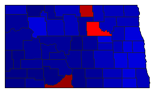 2016 North Dakota County Map of General Election Results for Insurance Commissioner
