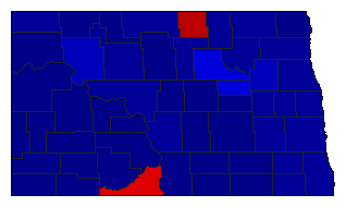 2016 North Dakota County Map of General Election Results for Governor