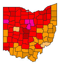 2016 Ohio County Map of Republican Primary Election Results for President