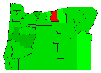 2016 Oregon County Map of Democratic Primary Election Results for President