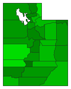 2016 Utah County Map of Democratic Primary Election Results for President