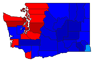 2016 Washington County Map of Open Runoff Election Results for Governor