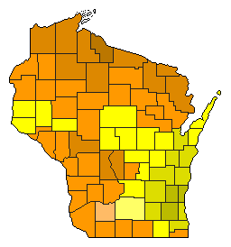2016 Wisconsin County Map of Republican Primary Election Results for President