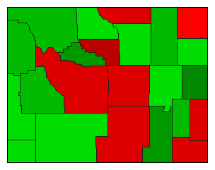 2016 Wyoming County Map of Democratic Primary Election Results for President