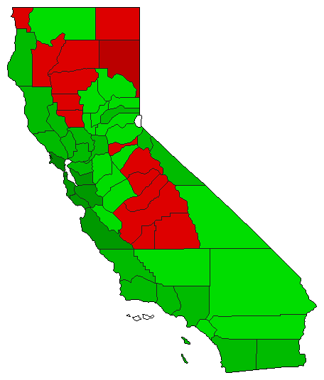 2016 California County Map of General Election Results for Referendum