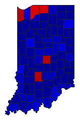 2018 Indiana County Map of General Election Results for State Treasurer
