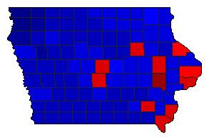 2018 Iowa County Map of General Election Results for Governor