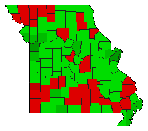 2018 Missouri County Map of General Election Results for Initiative