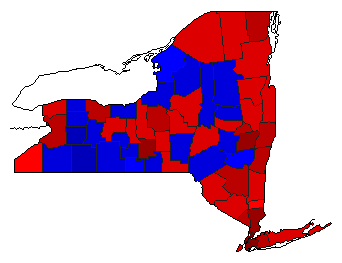 2018 New York County Map of General Election Results for Comptroller General