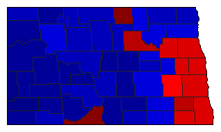 2018 North Dakota County Map of General Election Results for Senator