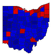 2018 Ohio County Map of General Election Results for Senator