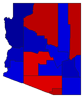2018 Arizona County Map of General Election Results for Senator