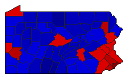 2018 Pennsylvania County Map of General Election Results for Senator