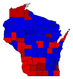 2018 Wisconsin County Map of General Election Results for Senator