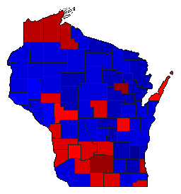 2018 Wisconsin County Map of General Election Results for State Treasurer
