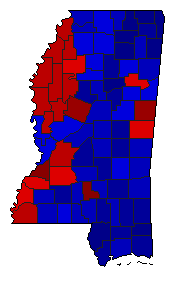 2019 Mississippi County Map of General Election Results for State Treasurer