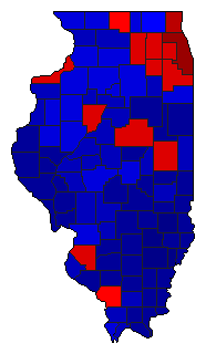 2020 Illinois County Map of General Election Results for President