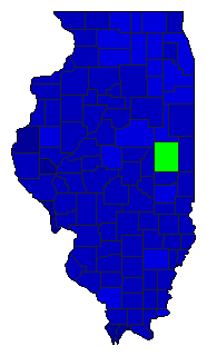 2020 Illinois County Map of Democratic Primary Election Results for President
