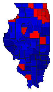 2020 Illinois County Map of General Election Results for Senator