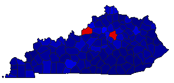 2020 Kentucky County Map of General Election Results for President