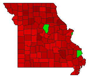 2020 Missouri County Map of Democratic Primary Election Results for Attorney General