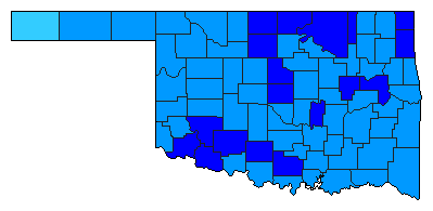 2020 Oklahoma County Map of Democratic Primary Election Results for President