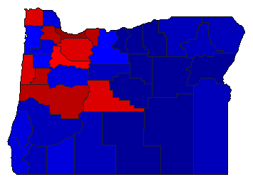 2020 Oregon County Map of General Election Results for President