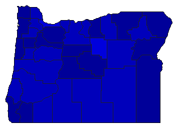 2020 Oregon County Map of Democratic Primary Election Results for President