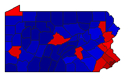 2020 Pennsylvania County Map of General Election Results for President