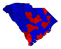2020 South Carolina County Map of General Election Results for President