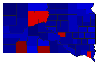 2020 South Dakota County Map of General Election Results for President